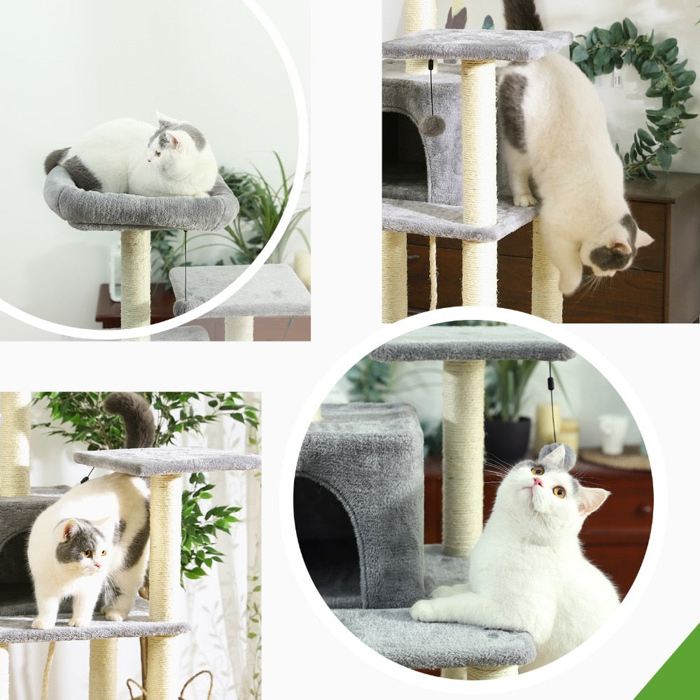 Fast Domestic Delivery Pet Cat Tree House Condo Multi-Level Cat Toys Scratching Post for Cats Wood Climbing Tree Cat Tree Towers