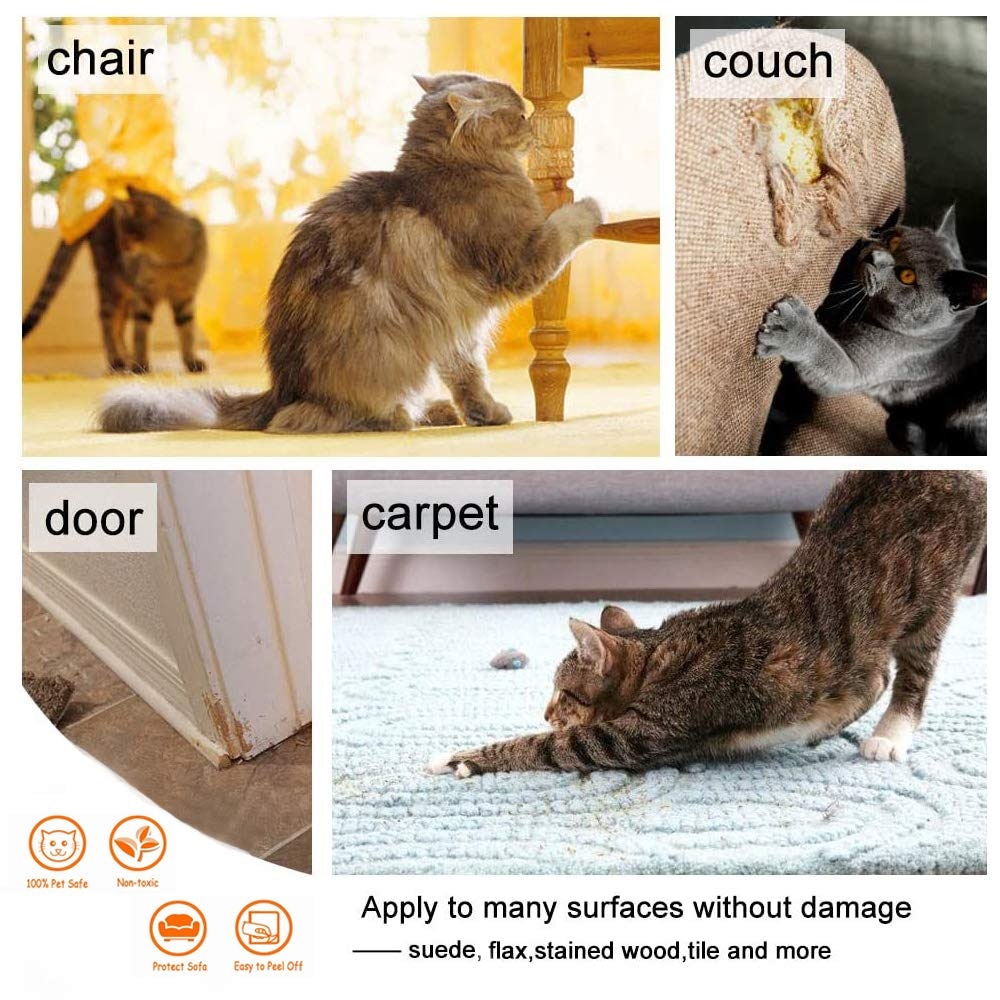 6 PCS Cat Scratcher Sofa Scraper Tape Scratching Post Furniture Couch Guard Protector Cover Deterrent Pad Carpet for Pet Dog
