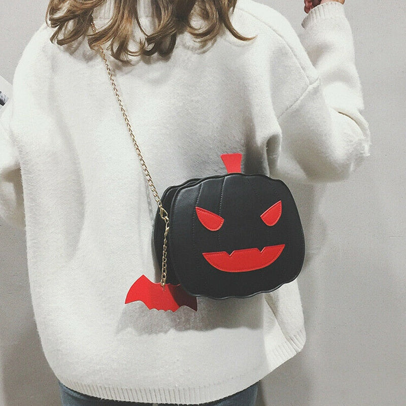 2021 Women Pumpkin Handbag Halloween Candy Bag Little Devil Shoulder Messenger Bag Fashion Girls Crossbody Bags Bolsa Feminina