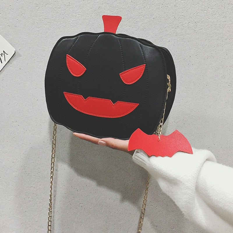 2021 Women Pumpkin Handbag Halloween Candy Bag Little Devil Shoulder Messenger Bag Fashion Girls Crossbody Bags Bolsa Feminina