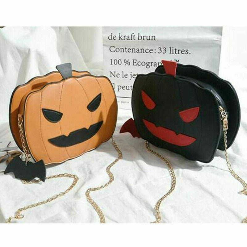 2021 Women Pumpkin Handbag Halloween Candy Bag Little Devil Shoulder Messenger Bag Fashion Girls Crossbody Bags Bolsa Feminina