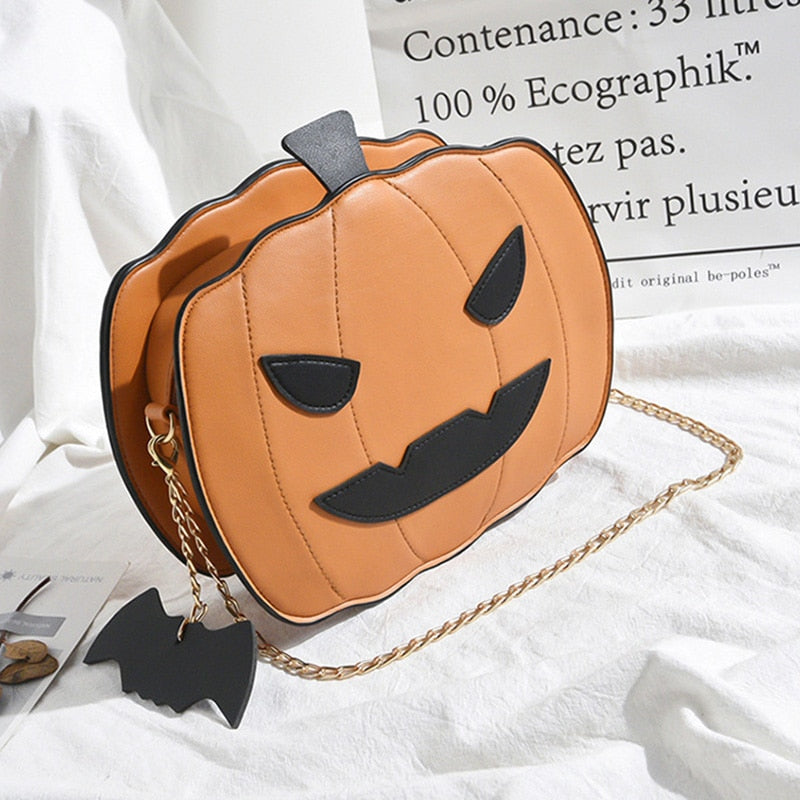 2021 Women Pumpkin Handbag Halloween Candy Bag Little Devil Shoulder Messenger Bag Fashion Girls Crossbody Bags Bolsa Feminina